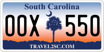 SC license plate OOX550