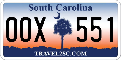 SC license plate OOX551