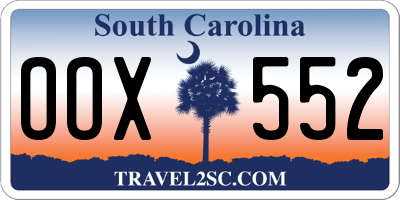 SC license plate OOX552