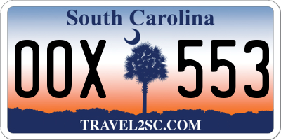 SC license plate OOX553