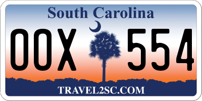 SC license plate OOX554