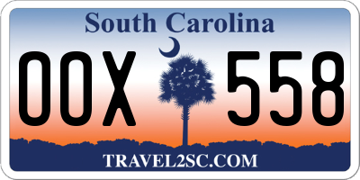 SC license plate OOX558
