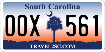 SC license plate OOX561