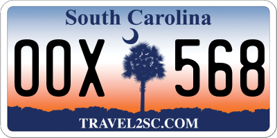 SC license plate OOX568