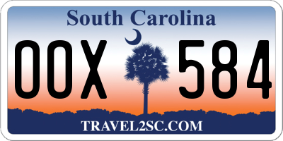 SC license plate OOX584