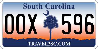 SC license plate OOX596