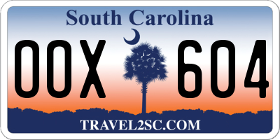 SC license plate OOX604