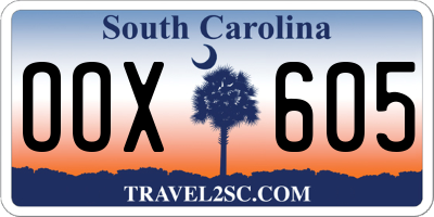 SC license plate OOX605