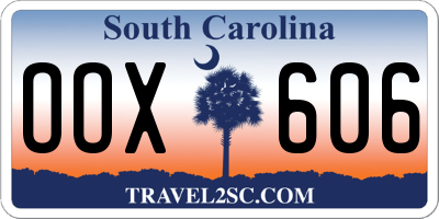 SC license plate OOX606