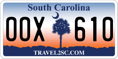 SC license plate OOX610