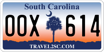 SC license plate OOX614