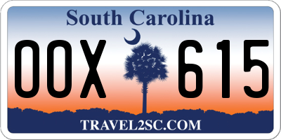 SC license plate OOX615