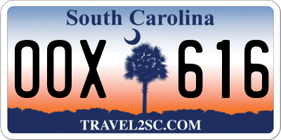 SC license plate OOX616