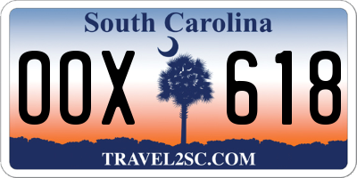 SC license plate OOX618