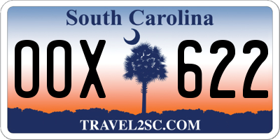 SC license plate OOX622
