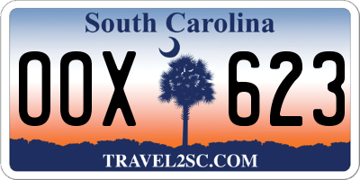 SC license plate OOX623