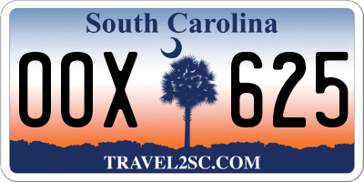 SC license plate OOX625