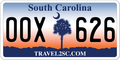 SC license plate OOX626