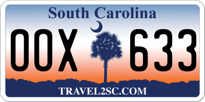 SC license plate OOX633