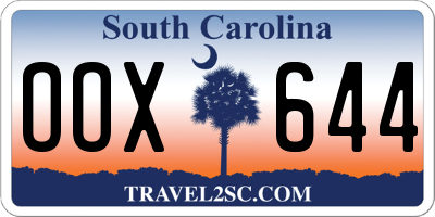 SC license plate OOX644