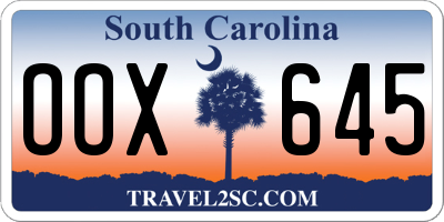 SC license plate OOX645