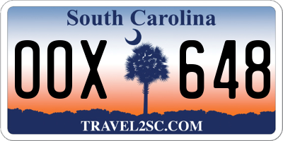 SC license plate OOX648