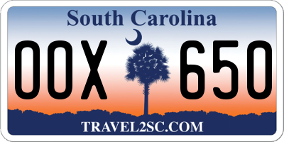 SC license plate OOX650