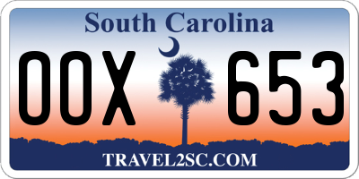 SC license plate OOX653