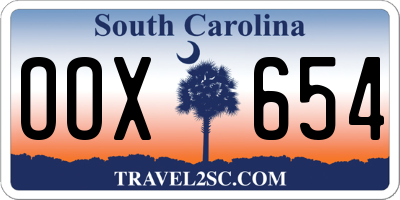 SC license plate OOX654
