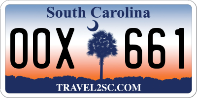 SC license plate OOX661