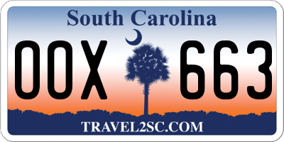SC license plate OOX663