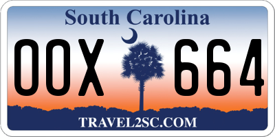 SC license plate OOX664