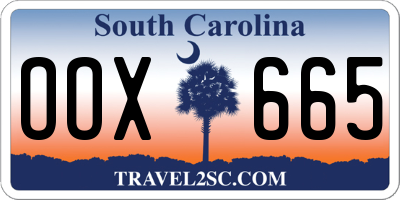 SC license plate OOX665