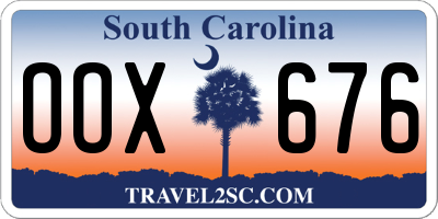 SC license plate OOX676