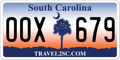 SC license plate OOX679