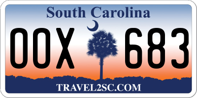 SC license plate OOX683