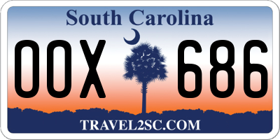 SC license plate OOX686