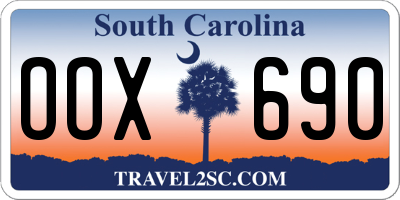 SC license plate OOX690