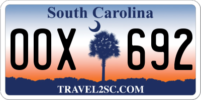 SC license plate OOX692