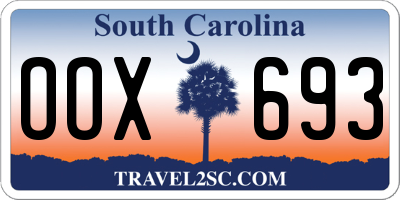 SC license plate OOX693
