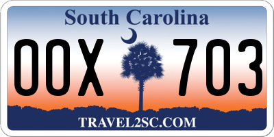 SC license plate OOX703
