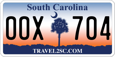 SC license plate OOX704