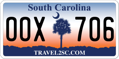 SC license plate OOX706