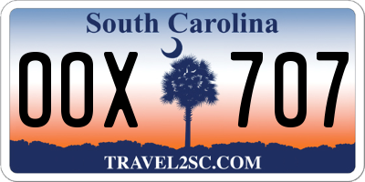 SC license plate OOX707