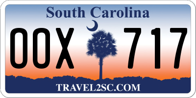 SC license plate OOX717