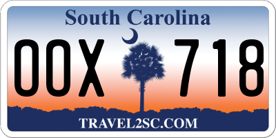 SC license plate OOX718
