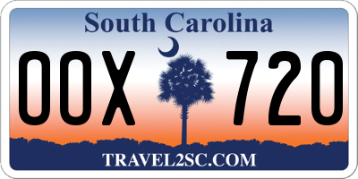 SC license plate OOX720