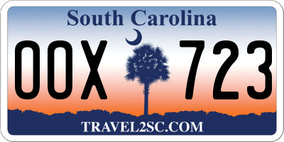 SC license plate OOX723
