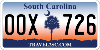 SC license plate OOX726