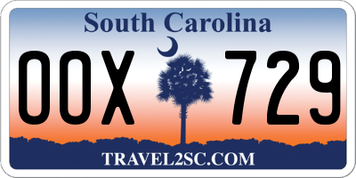 SC license plate OOX729